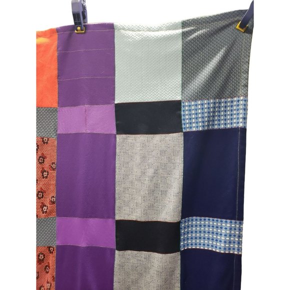 Vtg Lightweight Patchwork Quilt Machine Sewn Double Knit Corduroy 37"x76" Purple - Picture 3 of 9